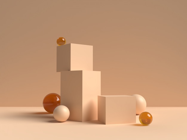 abstract scene geometry shape podium rendering