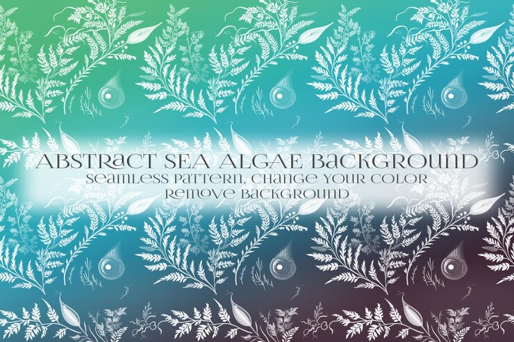 PSD abstract sea algae pattern on remove background texture
