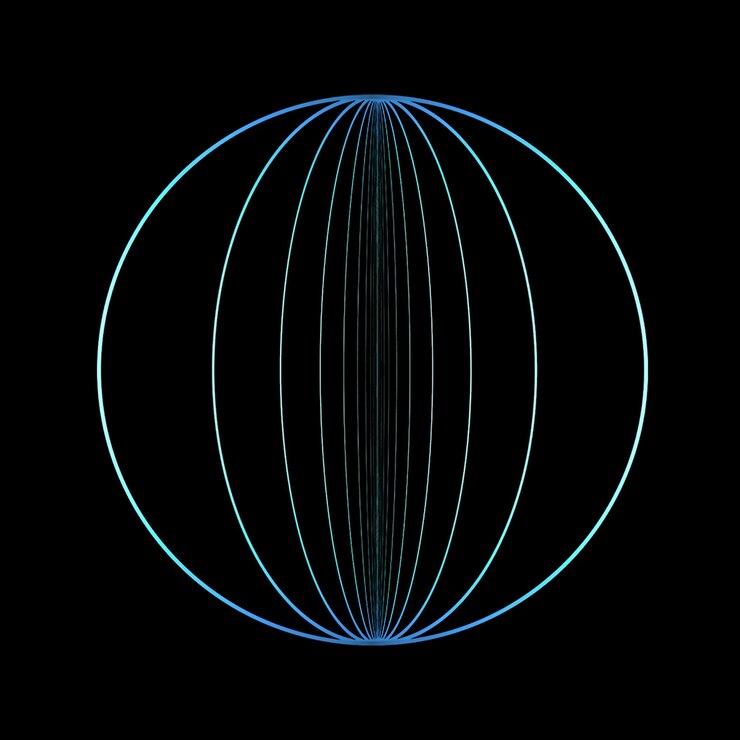 PSD abstract sfera blu composta da linee concentriche