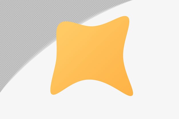 abstract shape transparent element with yellow soft color template psd png design
