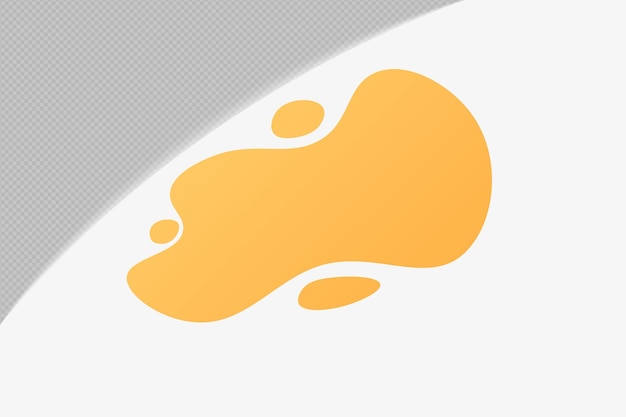 abstract shape transparent element with yellow soft color template psd png design
