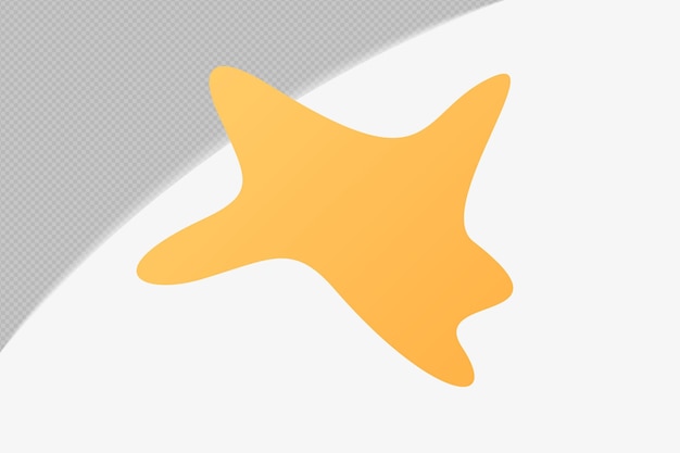 abstract shape transparent element with yellow soft color template psd png design