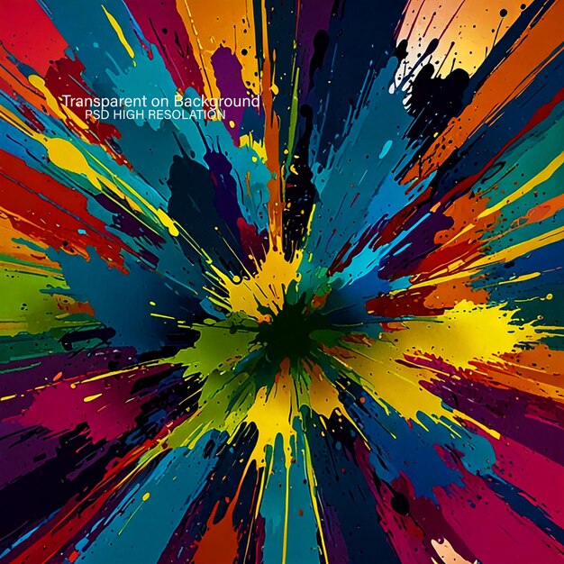 Abstract shapes exploding in chaotic colorful motion on black background