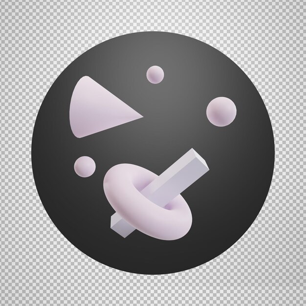 abstract shapes transparent background editable psd 3d rendering
