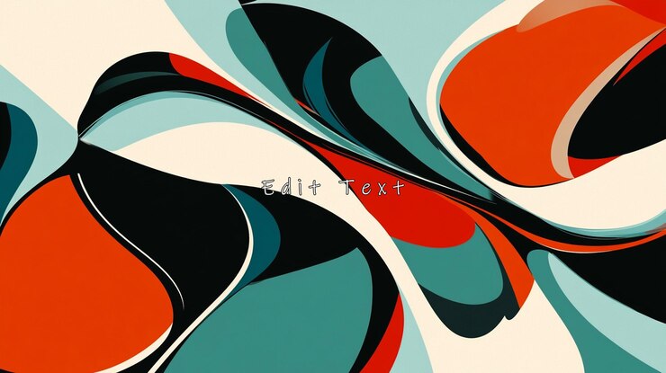 PSD abstract swirling pattern with red teal and black