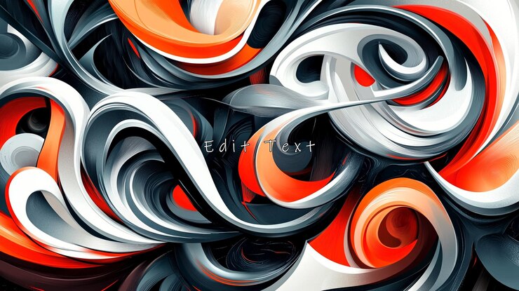 PSD abstract swirling shapes in orange white and grey