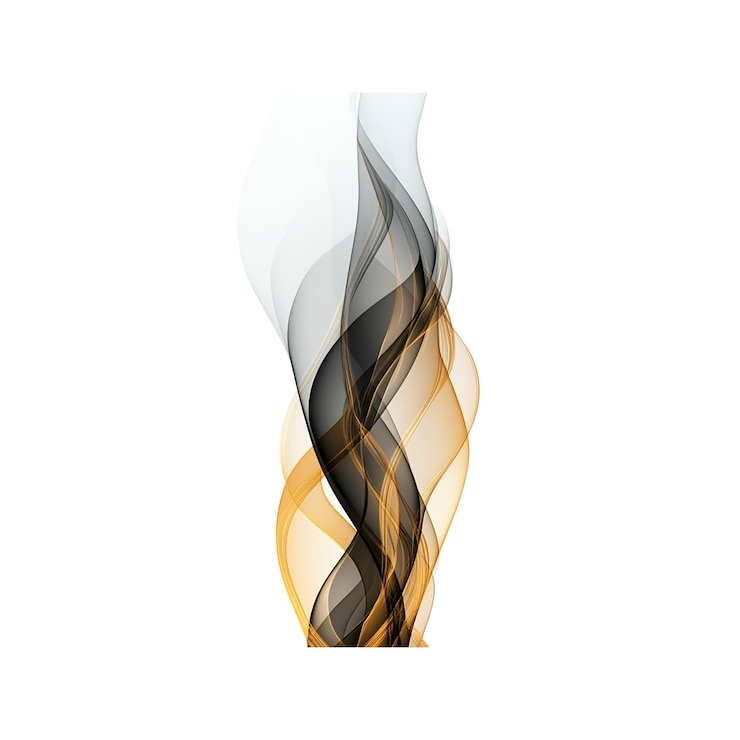 PSD abstract swirling smoke design in oro nero e bianco