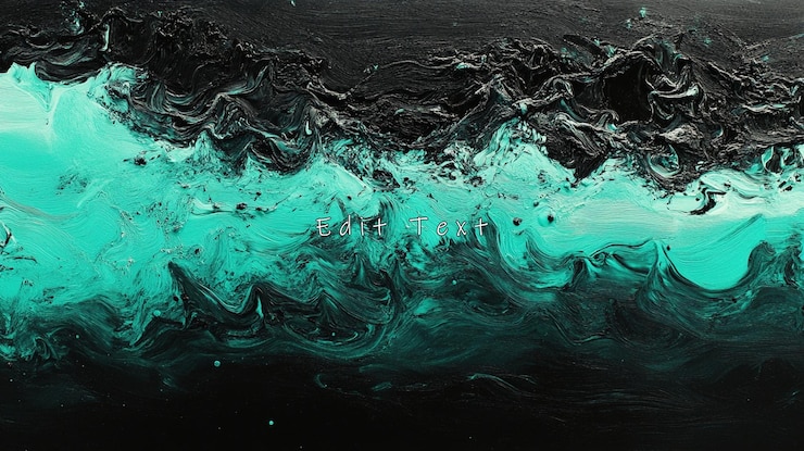 PSD abstract teal and black paint swirls