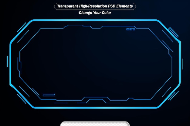 PSD abstract tech sci fi holograma marco plantilla de diseño de fondo