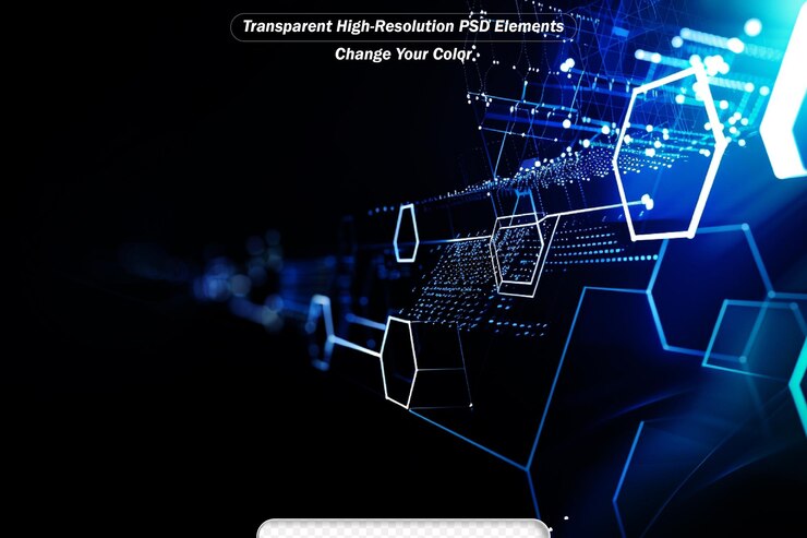 PSD abstract technology blue background design