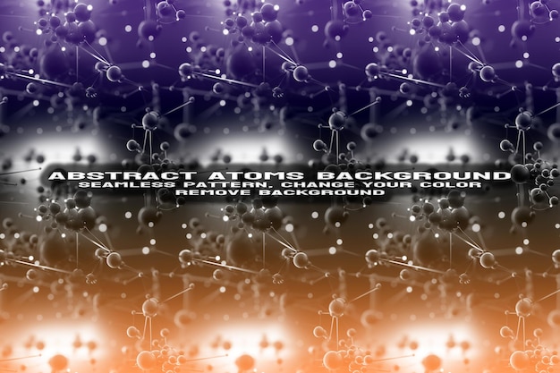 Abstract Textured Background with Editable Molecule and Atom Pattern PSD Format