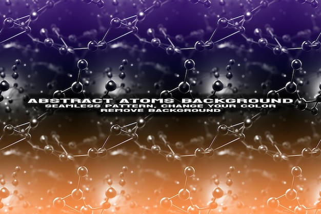 abstract textured background with editable molecule and atom pattern psd format