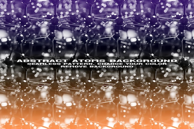 Abstract Texturerter Hintergrund mit bearbeitbarem Molekül- und Atommuster PSD-Format
