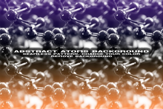 Abstract Texturerter Hintergrund mit bearbeitbarem Molekül- und Atommuster PSD-Format
