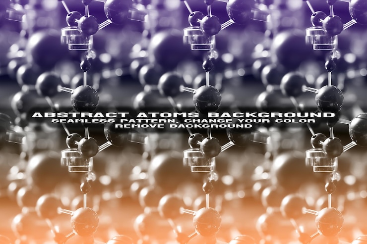 PSD abstract texturerter hintergrund mit bearbeitbarem molekül- und atommuster psd-format