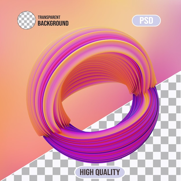 Abstract twisted brush strokes with holographic