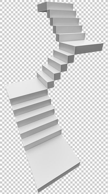 Abstract und Konzept Treppe Treppe mit Stufen, die auf einem durchsichtigen Hintergrund isoliert sind