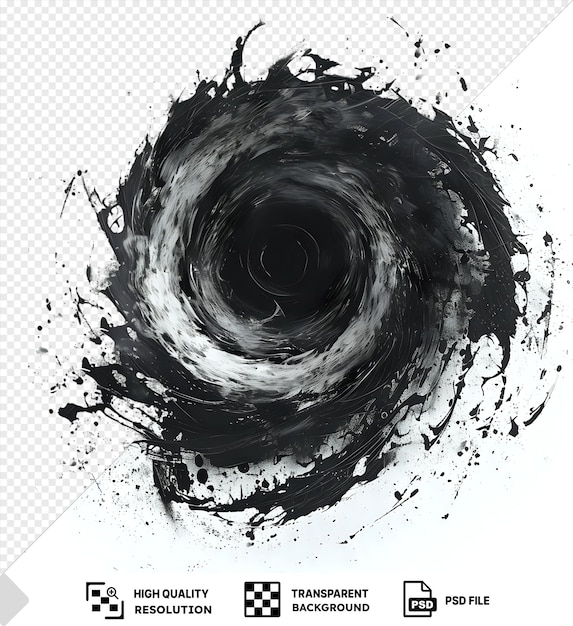 Abstract vector vórtice símbolo espiral pintura en blanco y negro