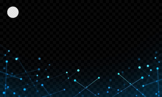 Abstract verbundene Punkte und Linien auf blauem Hintergrund Kommunikations- und Technologie-Netzwerk