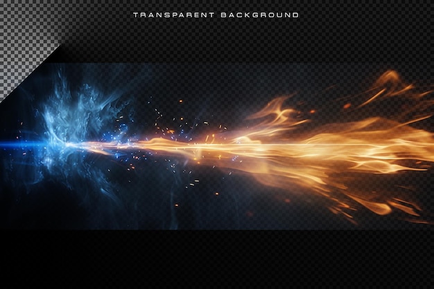 Abstract VFX Raggio di illuminazione e scintilla di fuoco sullo sfondo nero