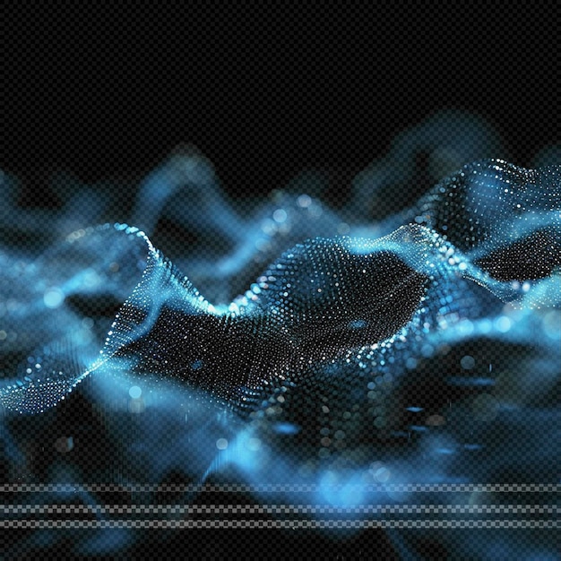 Abstract wave particles transparent background