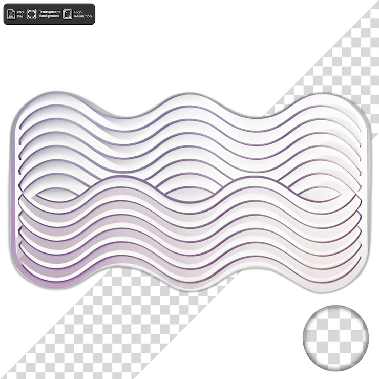 PSD abstract wave pattern with transparent background