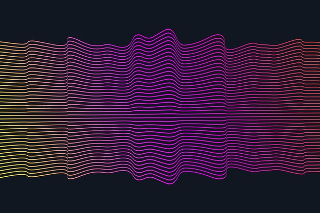 Abstract Waveform of Colorful Lines