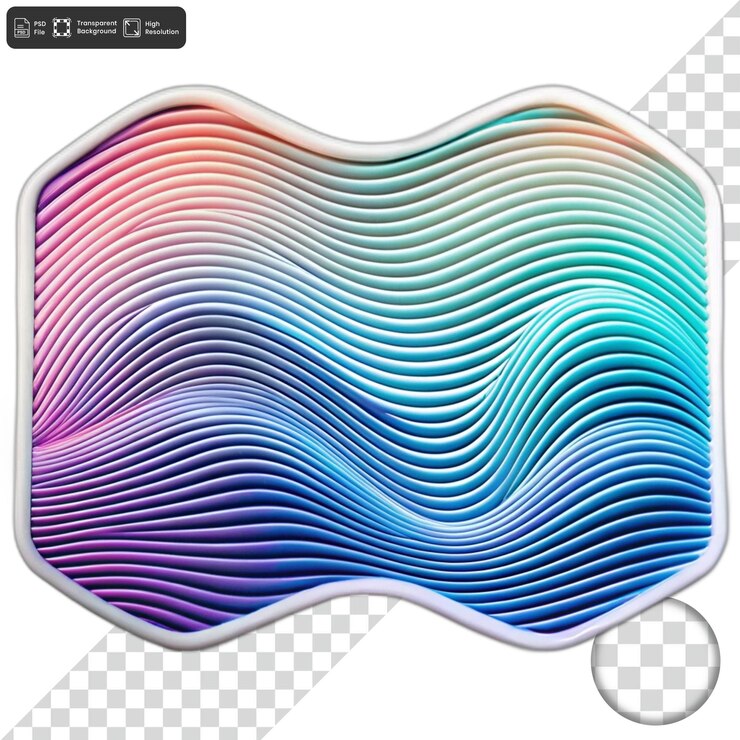 PSD abstract wavy lines gradient background 3d illustration