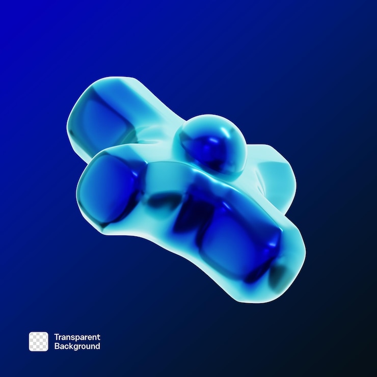 PSD abstract y2k geometric shape 3d icon png template