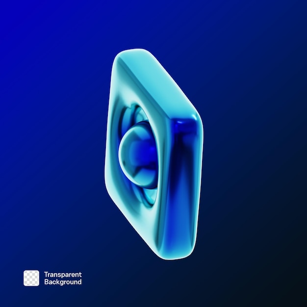 Abstract Y2K Geometric Shape 3D Icon PNG Template