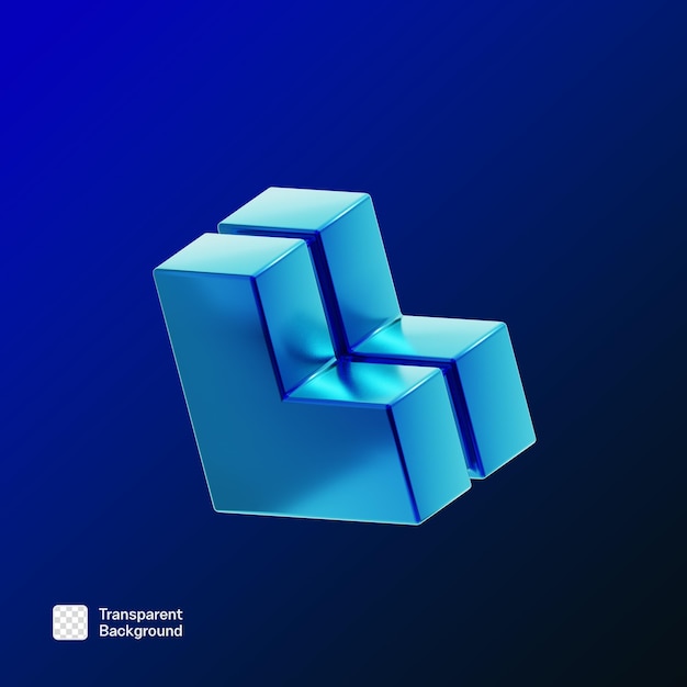 Abstract Y2K Geometric Shape 3D Icon PNG Template