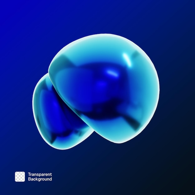 Abstract Y2K Geometric Shape 3D Icon PNG Template