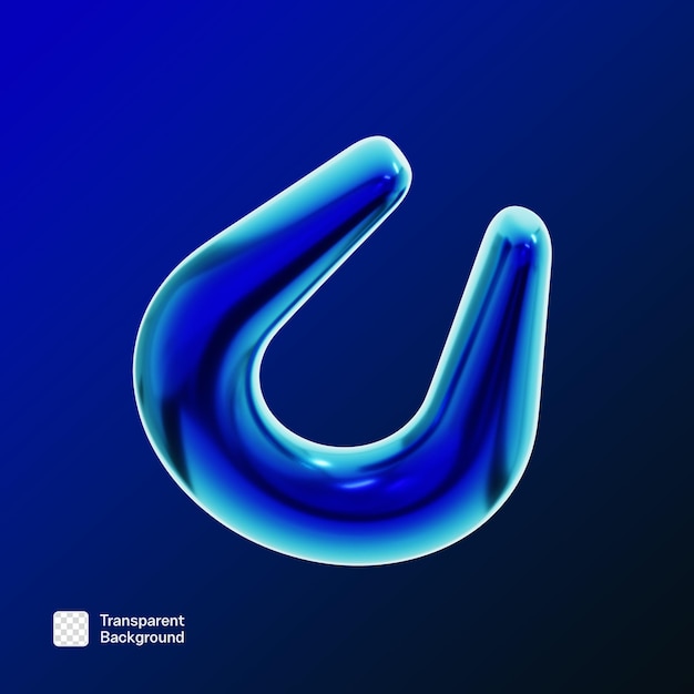 Abstract Y2K Geometric Shape 3D Icon PNG Template