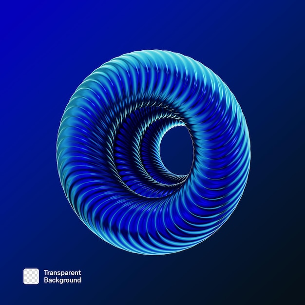Abstract Y2K Geometric Shape 3D Icon PNG Template