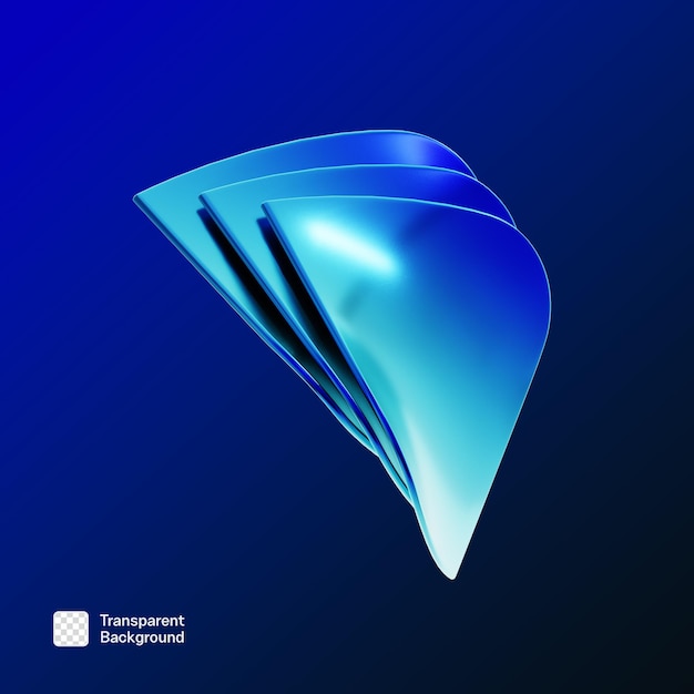 Abstract Y2K Geometric Shape 3D Icon PNG Template