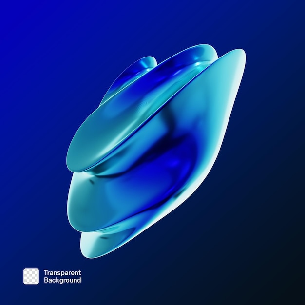 Abstract Y2K Geometric Shape 3D Icon PNG Template