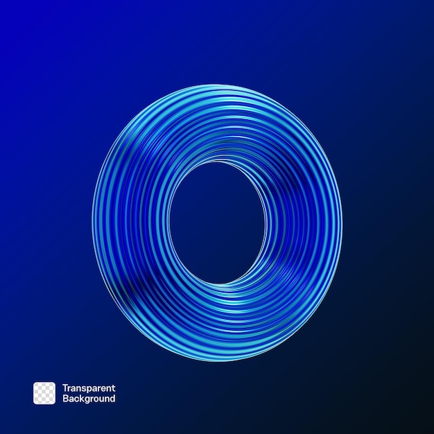 Abstract Y2K Geometric Shape 3D Icon PNG Template