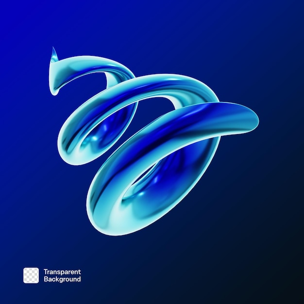 Abstract Y2K Geometric Shape 3D Icon PNG Template