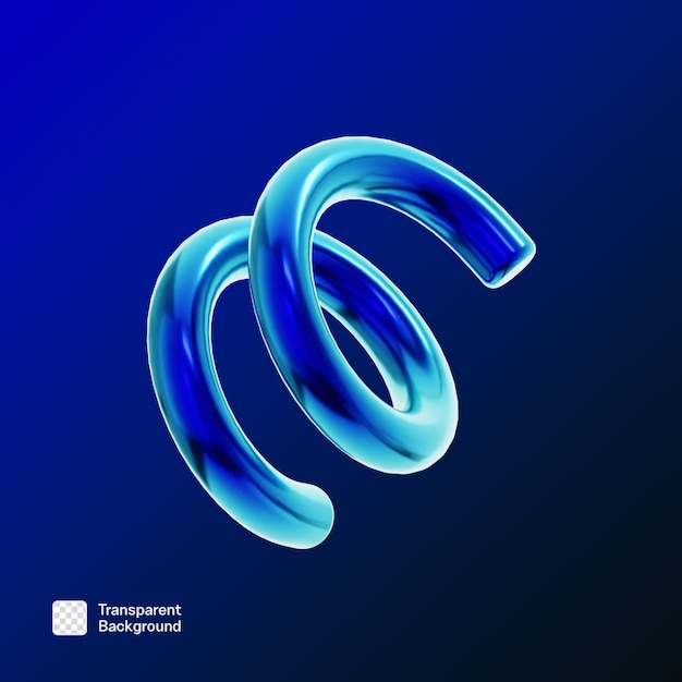 Abstract Y2K Geometric Shape 3D Icon PNG Template