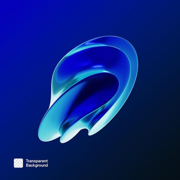 Abstract Y2K Geometric Shape 3D Icon PNG Template