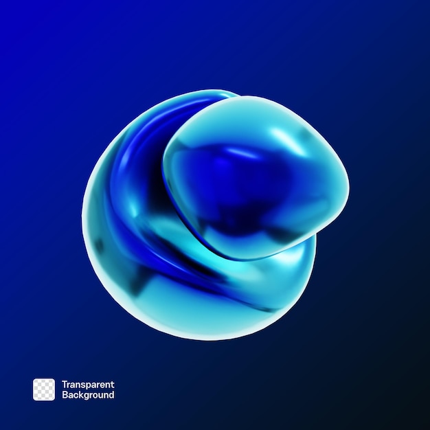Abstract Y2K Geometric Shape 3D Icon PNG Template