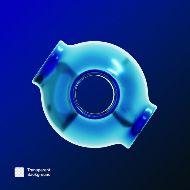 Abstract Y2K Geometric Shape 3D Icon PNG Template