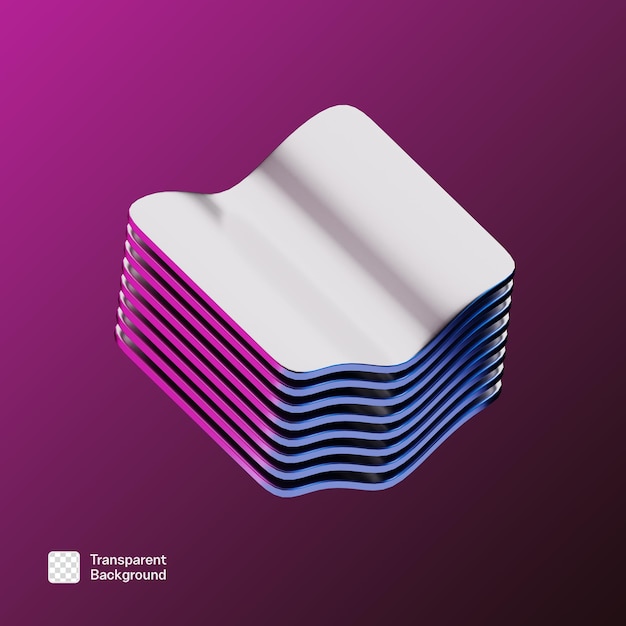 Abstract Y2K Illustrazione 3D modello PNG