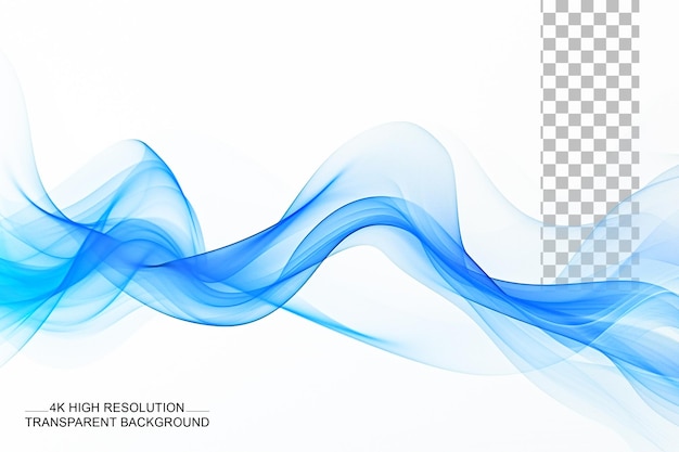 PSD abstracta onda azul suave diseño dinámico en fondo transparente