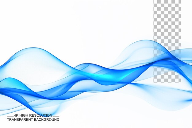 Abstracta onda azul suave diseño dinámico en fondo transparente