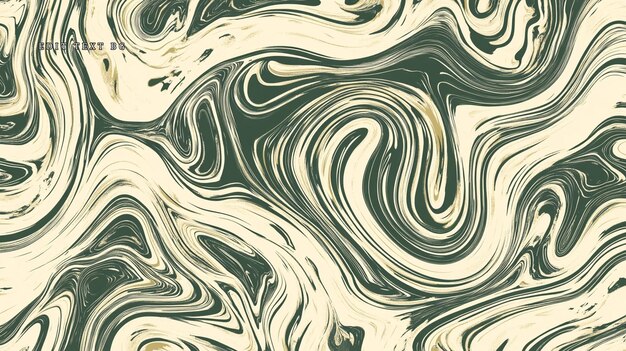 Abstracta textura de mármol giratorio en crema y verde oscuro