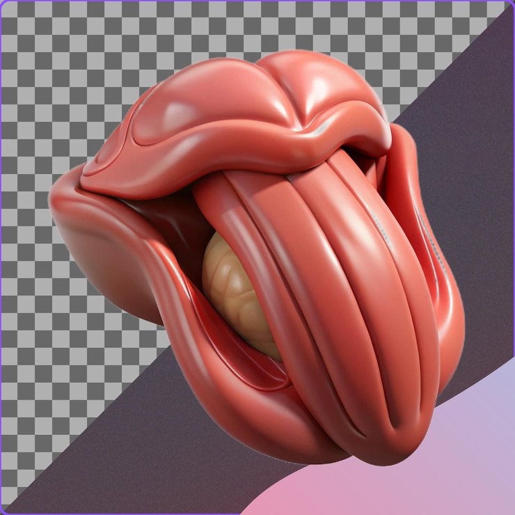 PSD abstracto 3d labios y lengua
