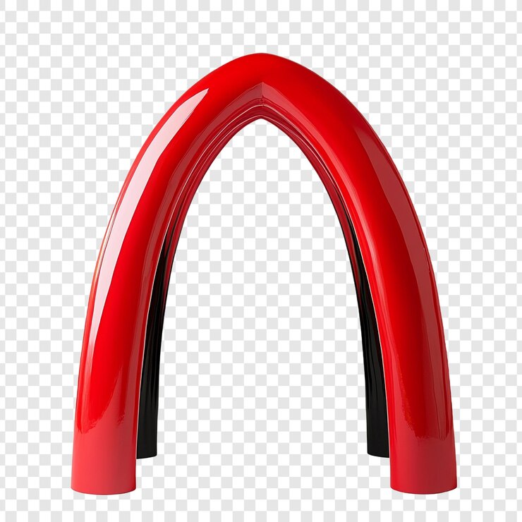 PSD abstracto arco rojo una escultura moderna