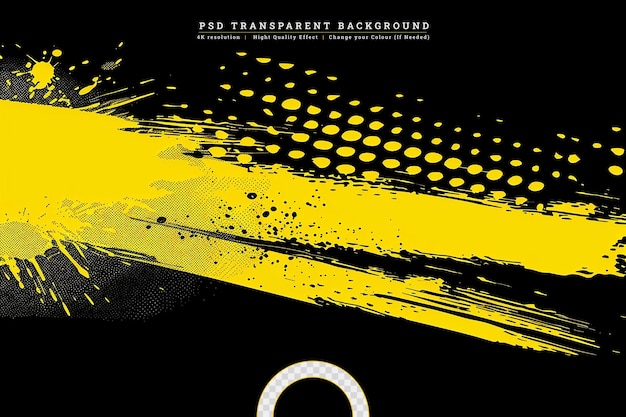 Abstracto artístico grunge amarillo pintado con pincel y textura rayada