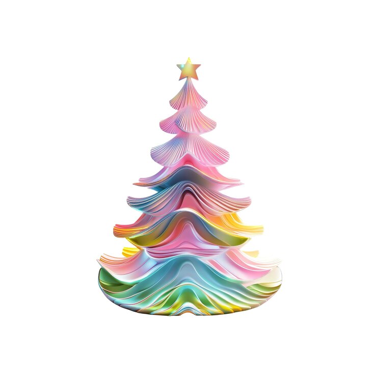 PSD abstracto árvore de natal de arco-íris pastel